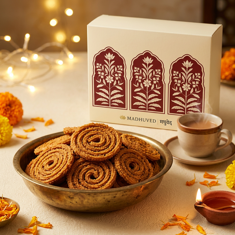 AI-generated Bhajani Chakli tea-time setting