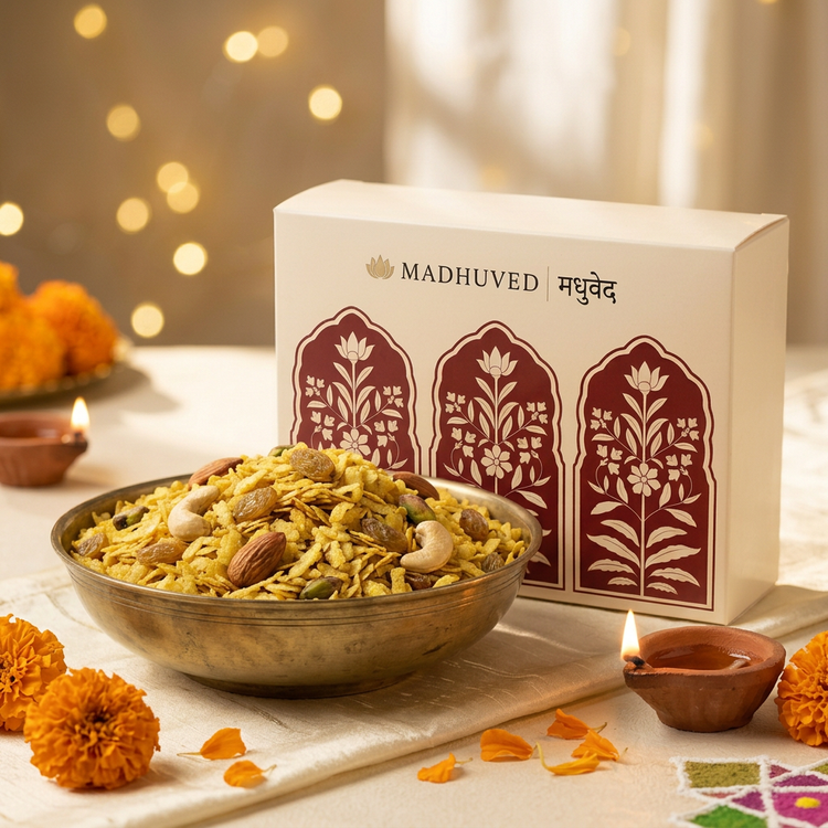 AI-generated Masala Chivda angled Diwali view