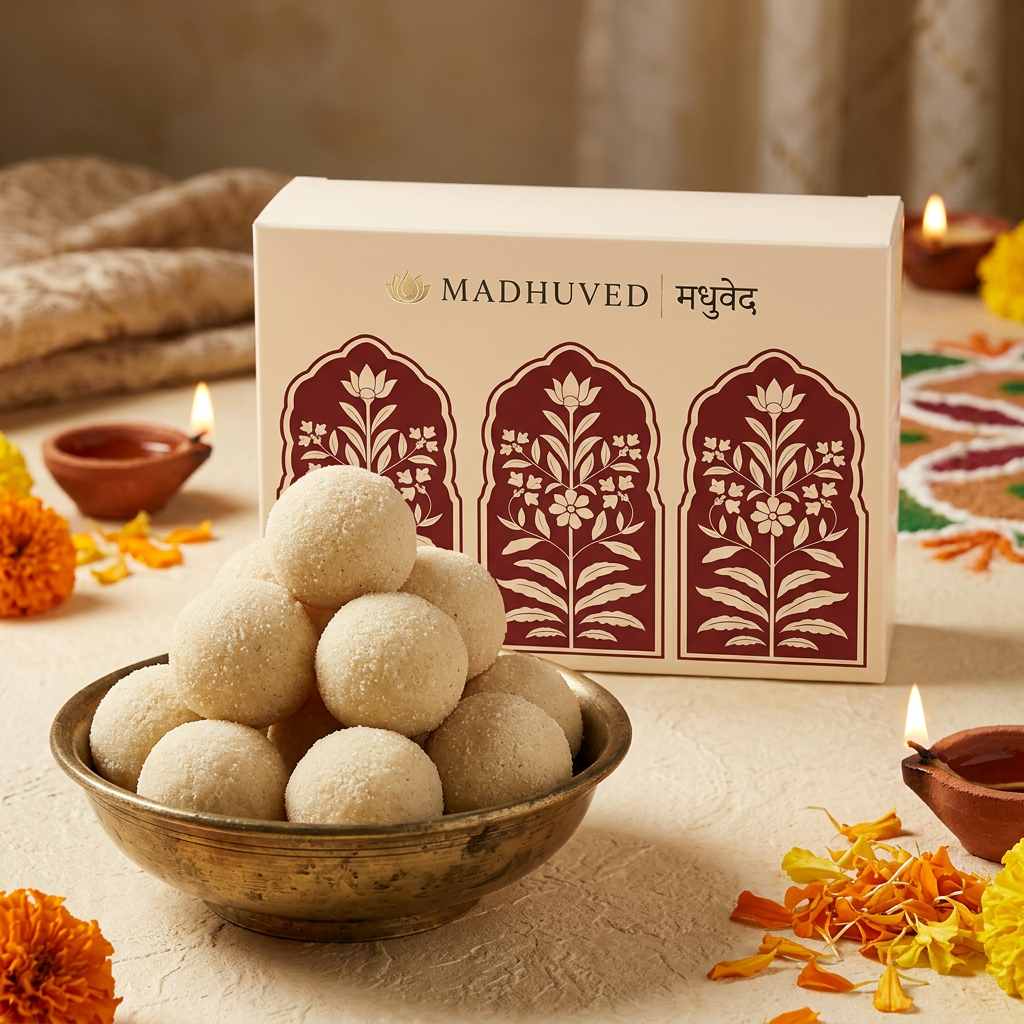 AI-generated Rava Ladoo side-angle view