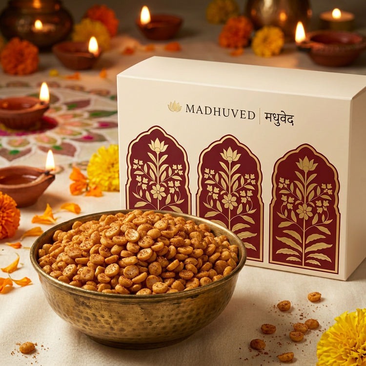 AI-generated Masala Fried Chana Dal side view