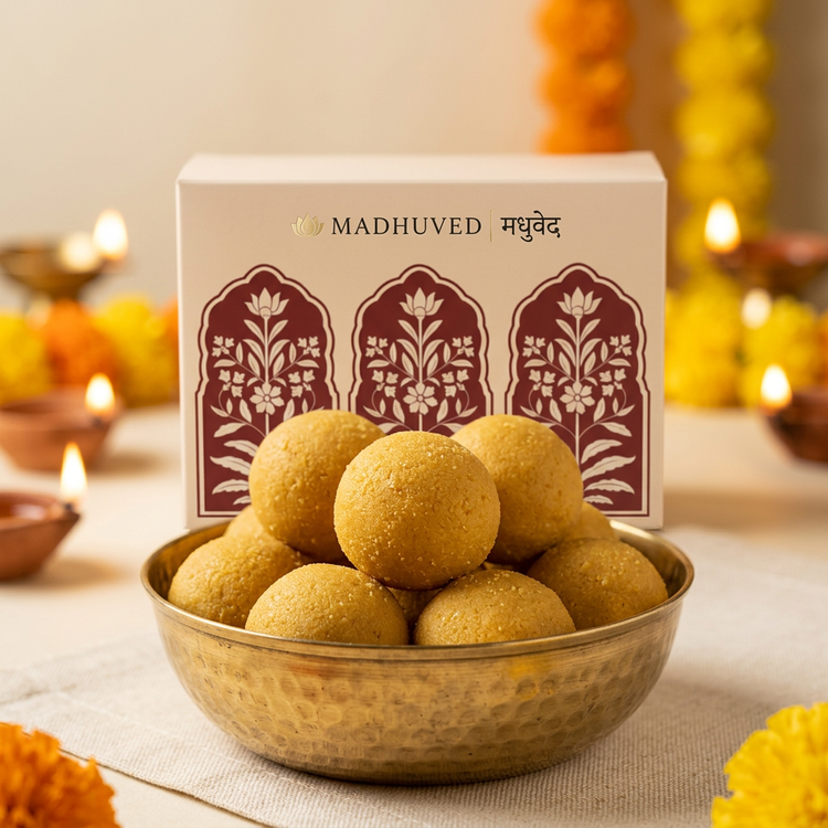 AI-generated Besan Ladoo close-up