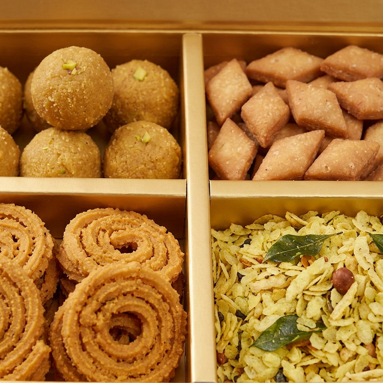 AI-generated close-up of the four snack compartments
